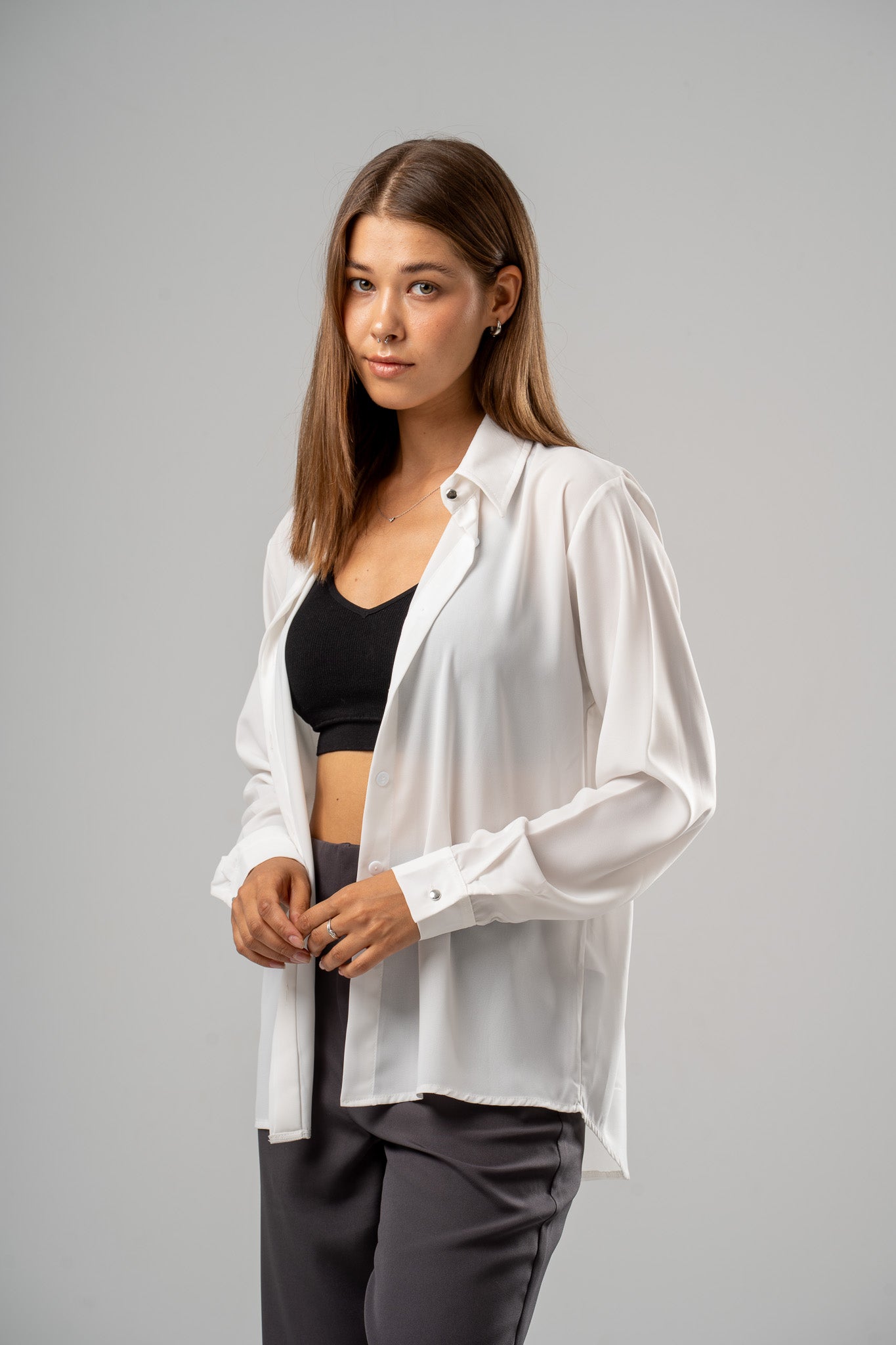 Structured Button-Up Shirt